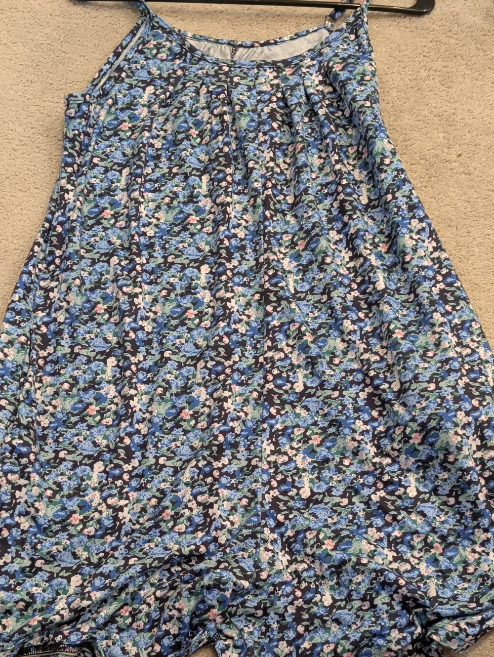 medium Floral Blue Romper